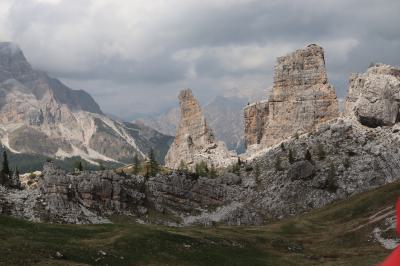 Cielo amenazante en Cinque Torri