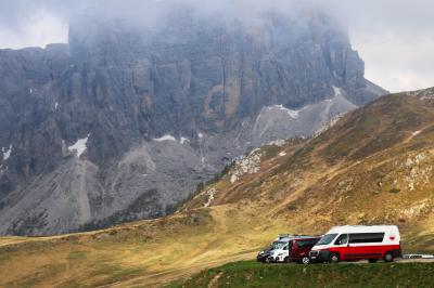 Ahi pernoctamos en el Passo Giau